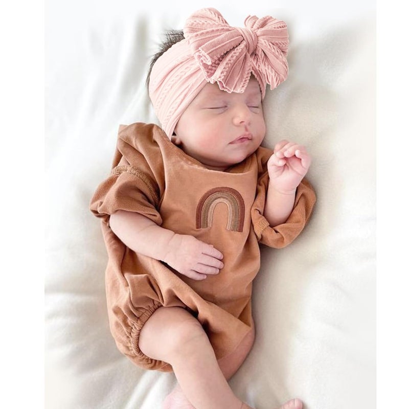 Niceye Handmade Baby Headbands Soft Stretchy Nylon Hair Bands with Bows for Newborn Infant Baby Toddler Girls - Image 3